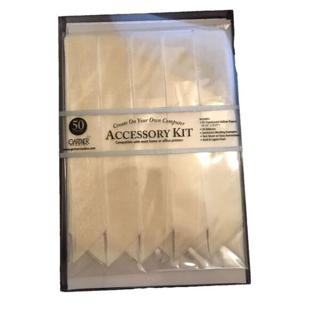 Gartner‎ Studios VELLUM & RIBBON Accessory Kits 3-50 Count and 1-40 Count Ivory
